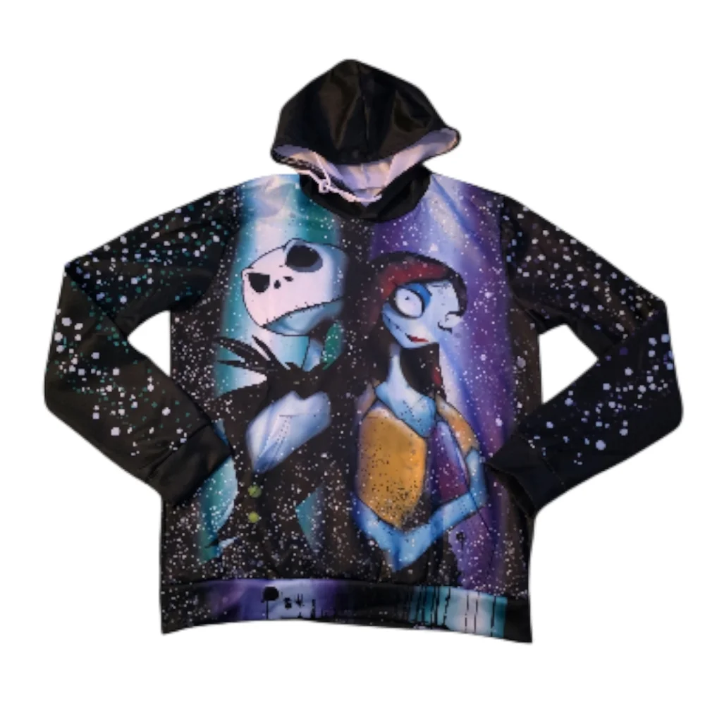 Nightmare Before Christmas Jack and Sally hoodie,‎ lightweight